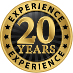 20 years experience award logo